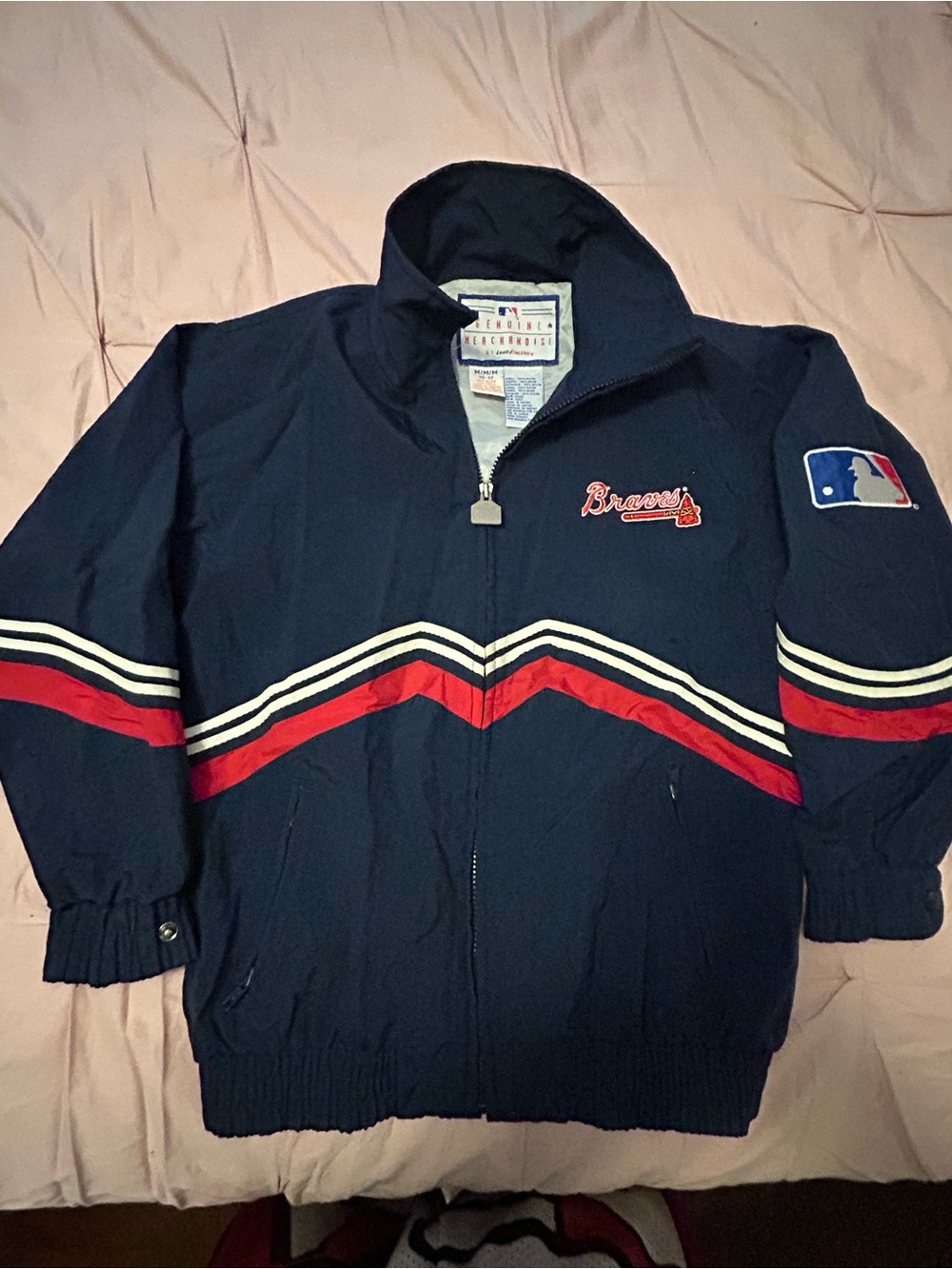 90’s GM Atlanta Braves Logo Athletic MLB Windbreaker Jacket Size M 10-12